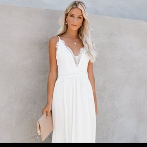 Vici The Gala White Maxi with Lace Trim